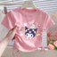 2026 Mới Sanrio Họa Tiết Hoạt Hình In Hình Bé Gái Đa Năng Thiết Kế Dây Rút Áo Tay Ngắn