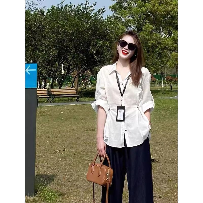 Áo sơ mi móc mỏng màu trắng - Thời trang hiện đại, sang trọng cho mùa hè