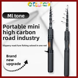 Cần câu OAKANDME với tay cầm carbon, chiều dài 1,5m, đầu rắn UL ultralight, phù hợp cho chuyến câu cá du lịch.