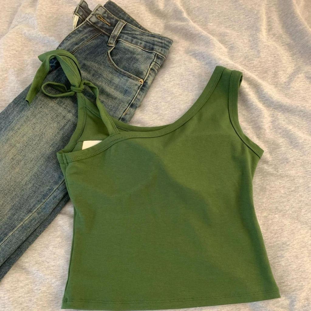 Áo yếm Uniti White Green Thái Lan kèm miếng đệm ngực - Thiết kế độc đáo, thời trang