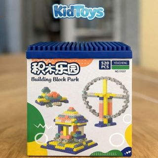 Hộp lắp ghép 520 chi tiết  KidToys – bộ xếp hình công viên giải trí phát triển tư duy cho bé