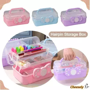 Hộp Bảo Quản Kẹp Tóc CHEESELY, Mỹ Phẩm Trang Sức Dung Tích Lớn Nhiều Lớp, Đa Năng Chống Thấm Nước Có Thể Gập Lại Thẻ Nhựa Đồ Chơi Hộp Bảo Quản Trẻ Em Bé Gái
