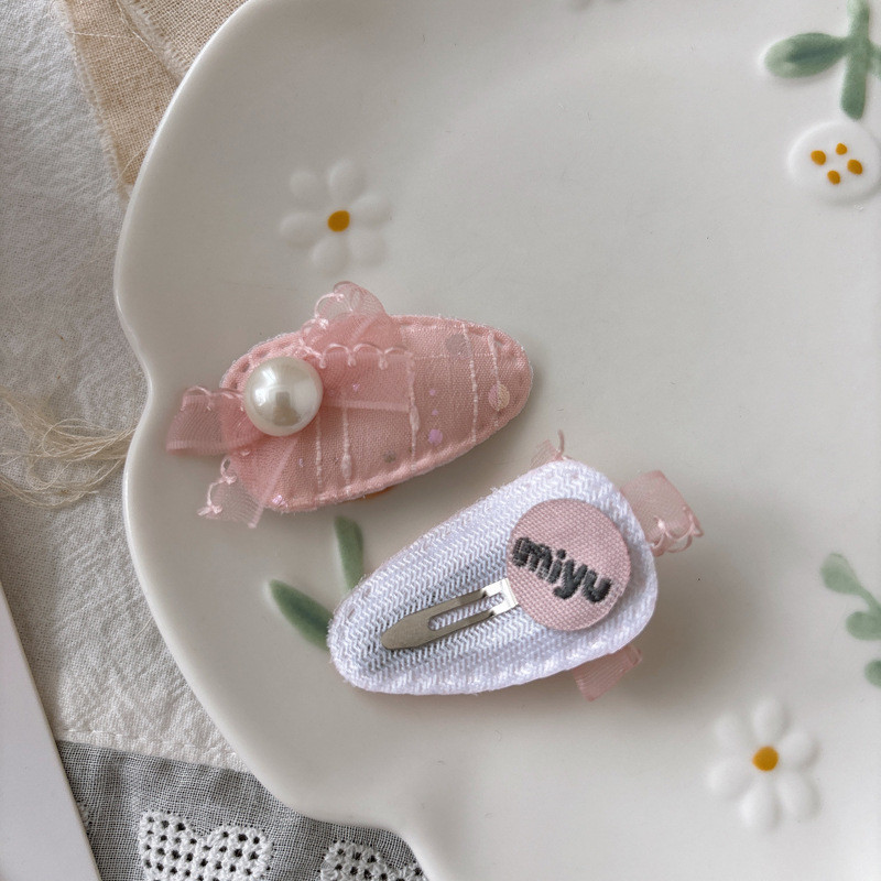 Cô Gái Ngọt Ngào Nổ Kẹp Tóc Nơ Màu Hồng Kẹp Tóc