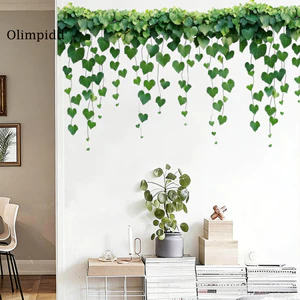 Olimpidd| Decal Dán Tường Hoa Hướng Dương Dán Tường Cây Xanh Lá Đề Can Dán Tường – Có Thể Tháo Rời Peel Stick Treo Dán Tường Cây Nho Cho Trẻ Em Phòng Ngủ Tivi Nền Trang Trí Nhà Dễ Dàng
