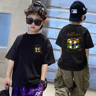 Áo thun bé trai, in hình nghệ thuật, kiểu dáng giản dị và đa năng, cổ tròn kiểu Mỹ, thoáng khí và thân thiện với da.