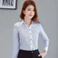 Áo sơ mi nữ dài tay sọc caro, phù hợp đồng phục công sở