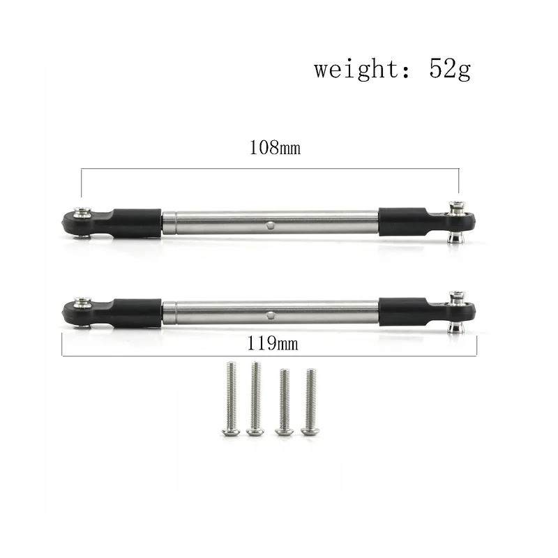 Có Thể Điều Chỉnh Phía Trước Thanh Buộc Liên Kết 304 Thanh Thép Không Gỉ Liên Kết 8997 Cho Traxxas Maxx 2.0 WideMaxx 1 / 10 RC Xe Nâng Cấp