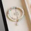Mới Phong Cách Trung Hoa - Đá Shoushan & Rhodolite Hạt Chuyển Màu Đôi Vòng Tay Giá Trị Cao