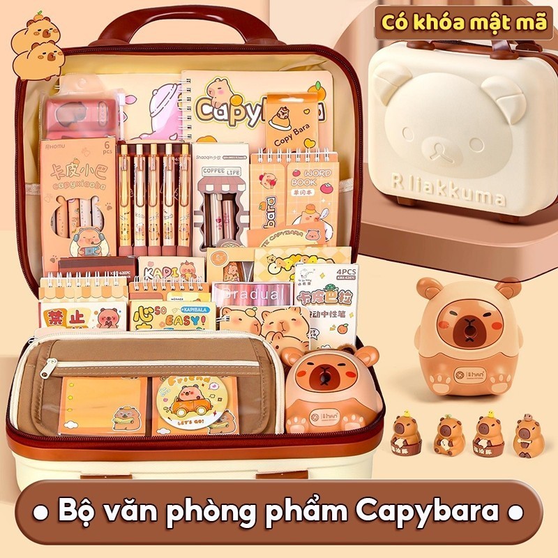 Set quà sinh nhật học sinh - Bộ văn phòng phẩm đầy đủ gồm sổ tay, bút chì, thước kẻ, gôm tẩy