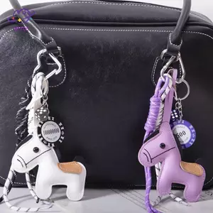 HFTOY 1 Miếng Da Pony Móc Khóa Dây Bện Bapa Mặt Dây Chuyền Cho Túi Điện Thoại Treo Phụ Kiện DIY Trang Trí ~