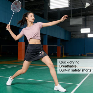 Váy thể thao летом cho nữ, phù hợp tennis và cầu lông, thiết kế eo cao, váy chữ A ngắn chống chói