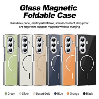 Ốp từ tính màu kẹo sang trọng cho Samsung Galaxy Z Fold 7/6/5/4/3/8, kèm kính bảo vệ màn hình trước