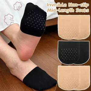 1 / 3 / 5 đôi Tất dài chống trượt - Công nghệ đế Gel chấm | Tất Nylon vô hình cho giày, giày nhẹ và hỗ trợ