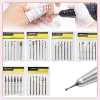JRP 6 Chiếc Móng Tay Nón Đầu Kim Cương Mũi Khoan Điện Cuticle Sạch Xoay Cho Móng Tay Móng Chân Mài Đầu Sander Dụng Cụ JRP