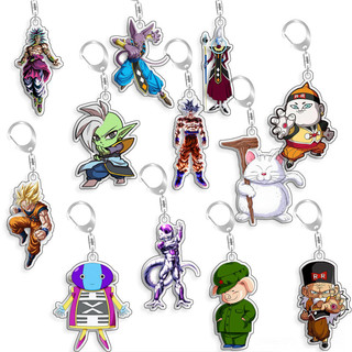 For Dragon Ball Broly Champa Whis Gohan Goku Ooiong Korin Acrylic Selfmade Cartoon Anime Keychain Pendant Toy Gift 5cm