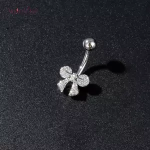 Nhẫn rốn thép không gỉ hình bướm hoa, phụ kiện gợi cảm cho nữ