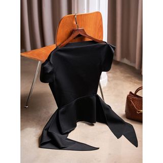 Áo Kiểu Lệch Vai Mix Quần Dài Ống Rộng Xếp Ly HB.Studio
