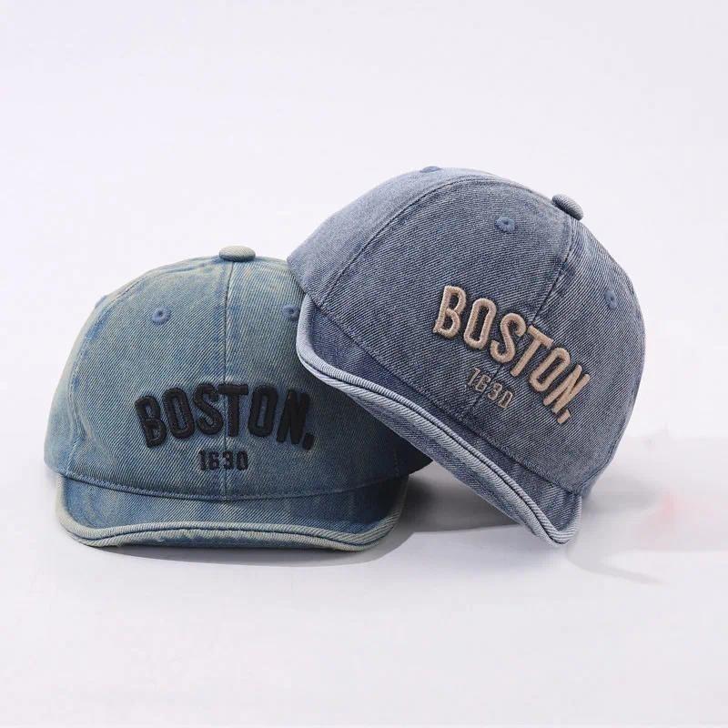 Mũ Bóng Chày Thêu Denim Đạt Đỉnh Mũ Cho Trẻ Sơ Sinh Bé Trai Bé Gái Ngoài Trời Trẻ Em Mũ Chống Nắng