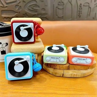 Vintage Ghi Người Chơi Móc Khóa Cho Cặp Đôi Quà Tặng Mini Ghi Âm Hộp Nhạc Mặt Dây Chuyền Trang Trí LENL