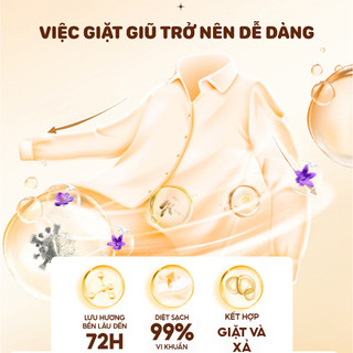 Nước Giặt Xả Top Gia 3in1  Hương Huyền Diệu Túi 2L Dịu Nhẹ An Toàn Cho Da Lưu Hương 72H