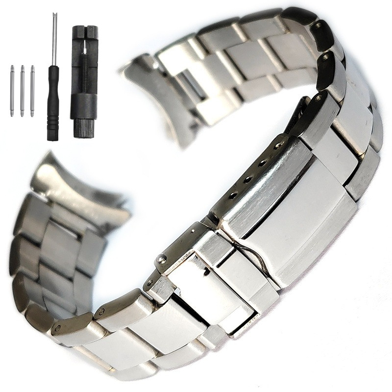 Dây đeo đồng hồ bằng thép không gỉ cong 20mm cho Rolex Daytona Submariner Nước ma thợ lặn Oyster Dây đeo đồng hồ dành cho nữ Vòng đeo tay hồ quang Liên kết cuối