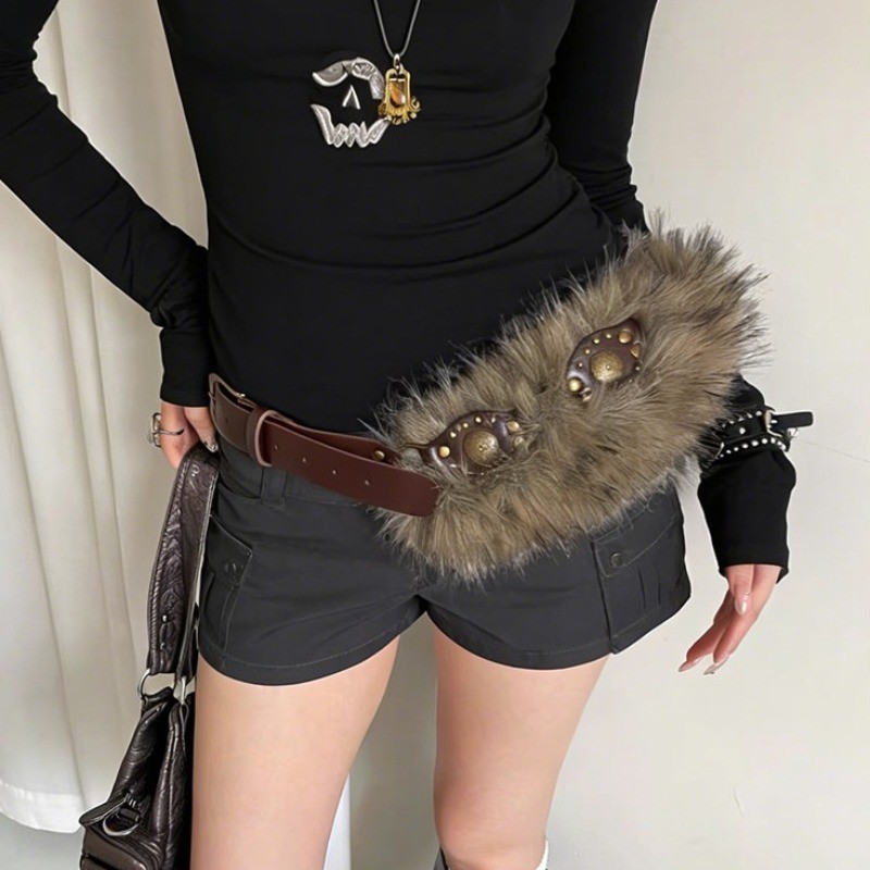 Thắt lưng nữ retro màu cà phê, phù hợp thời trang thu đông