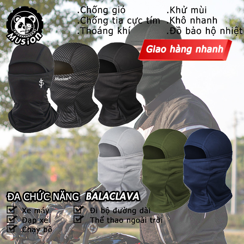 Musion Full Face Mask Balaclava Bandana - Chống tia UV và che nắng cho hoạt động ngoài trời như đi xe đạp, trượt băng và câu cá