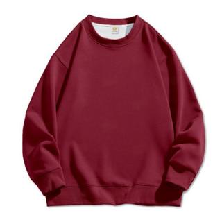 Áo sweatshirt cổ tròn mỏng, đơn giản, in hình hoạt hình anime dành cho bé gái, màu đỏ tía, thích hợp cho dịp năm mới.