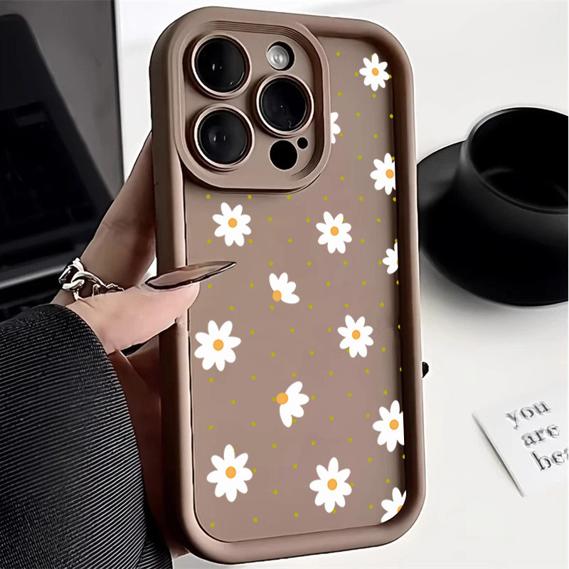 Ốp Lưng Cho Realme 15 11 8 14 13 12 Pro Plus 15T 5G 5 5s 6s 8i Note 50 C53 C51 C67 C63 C33 C35 C55 C21Y C25Y C15 C25 C21 C20 Vỏ Hoa Cúc Dễ Thương Bảo Vệ Camera Thiết Kế Mới