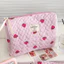 Túi trang điểm FAVORITEGOODS, Túi vệ sinh di động màu hồng, Túi giặt dung tích lớn sọc dâu tây dễ thương dành cho sinh viên
