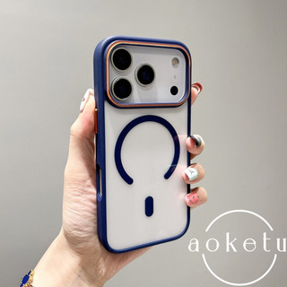 Khung chặn màu thích hợp cho vỏ điện thoại Apple 17pro màu đen mờ cảm giác da iPhone 16promax hút từ tính 15pro / 14 / 13 / 12 ốp lưng acrylic trong suốt chống rơi