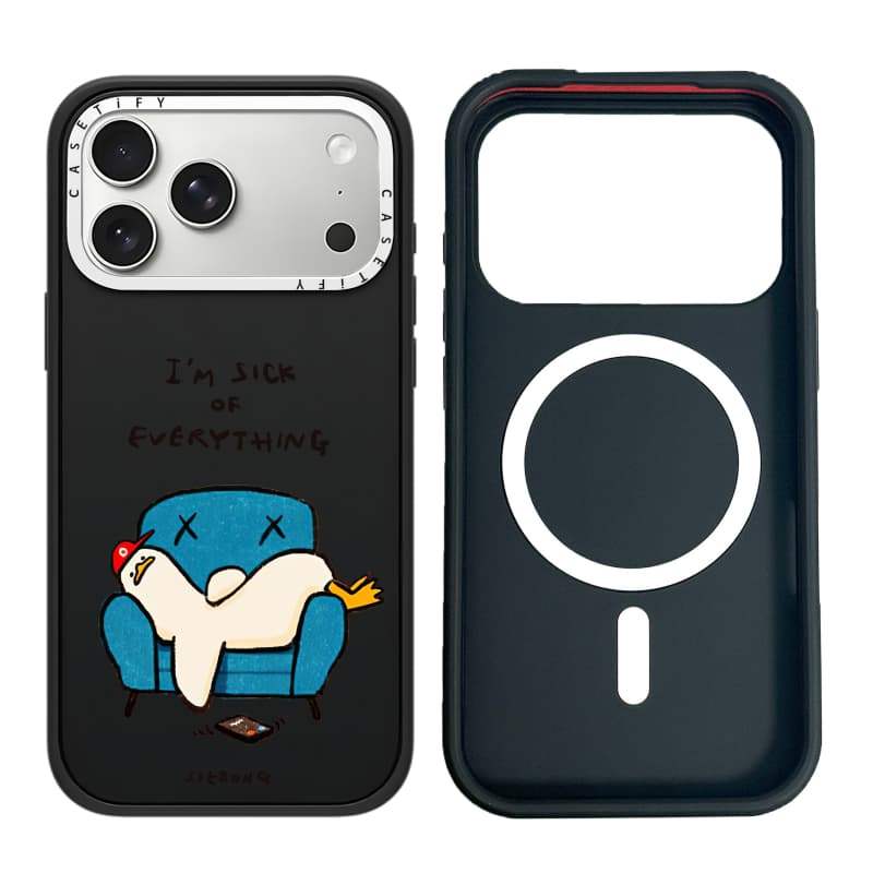 CASECASE X I 'm Sick of Everything Case White Camera Ring Edition Matte Đen Cứng Hút Từ Tính Tác Động Dành Cho Apple IPhone 13 14 15 16 17 Pro Max Air Plus Có Hộp