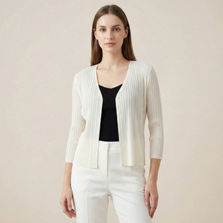 Miyake Áo Cardigan Phong Cách Cổ Điển Xếp Ly, Thời Trang Xuân Thu, Thiết Kế Ngắn