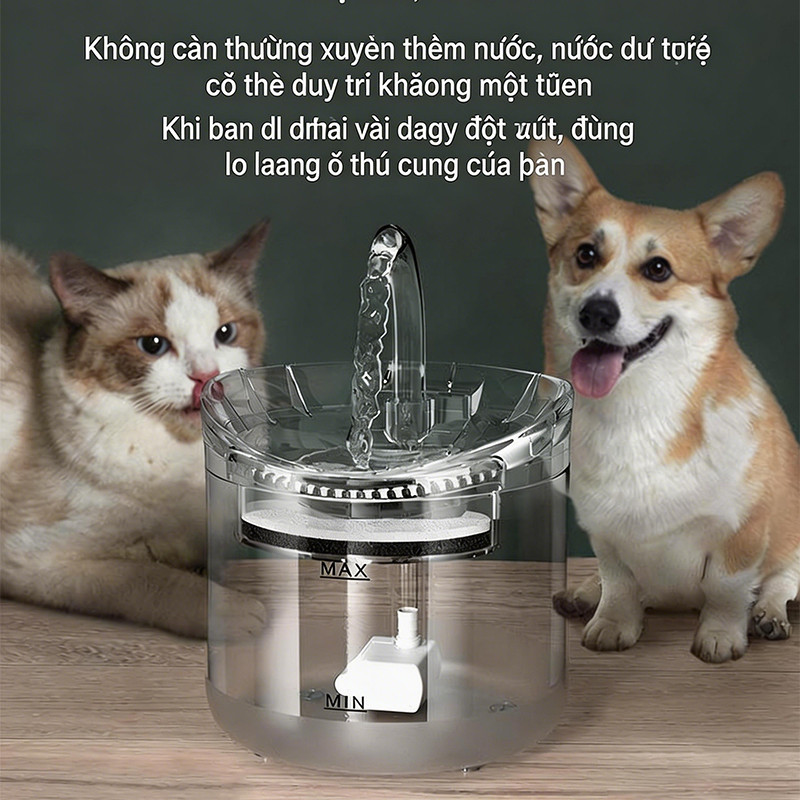 Bộ lọc nước cảm biến thông minh cho vật nuôi ,Máy uống nước cho thú cưng,Dung tích lớn,Bộ Lọc Tuần Hoàn Im Lặng