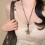 Mặt Dây Chuyền Bohemian Hình Sao Biển Da Lộn Màu Nâu, Điều Chỉnh Được - Phong Cách Đại Dương Thích Hợp Đi Biển Và Mặc Hàng Ngày