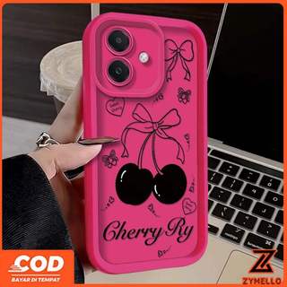 Ốp Lưng Cho OPPO Ren 15F Reno 14F Reno14 Pro Reno13 F Reno12F Reno11F Reno8T Reno8Z Reno7Z Reno8 Reno7 Reno5 Reno4 Ốp Điện Thoại TPU Chống Sốc Anh Đào Màu Đen Đơn Giản Và Phong Cách