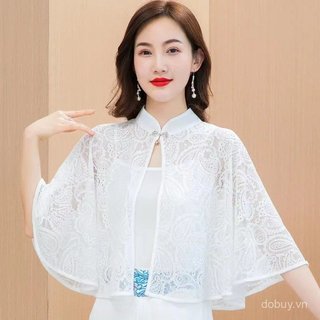 Khăn choàng ren sheer phong cách Trung Quốc, thanh lịch, phù hợp với váy