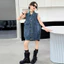 Áo Vest Denim bé gái mùa hè phong cách mới cho trẻ em Áo khoác thời trang không tay màu trơn