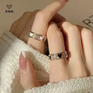 Nhẫn hình học trái tim cá tính dành cho phụ nữ, quà tặng thanh lịch
