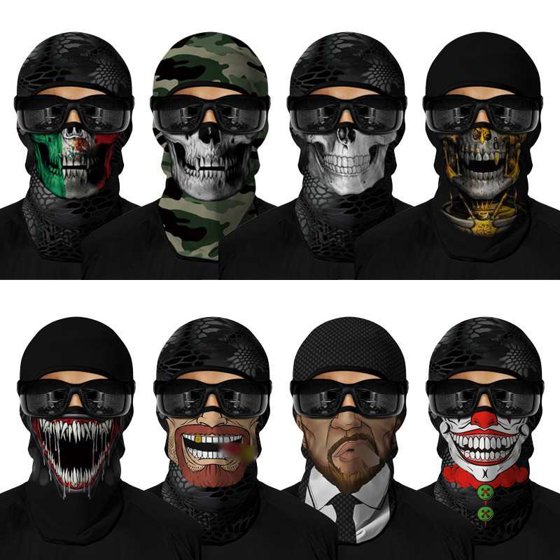 Mặt nạ chống gió kiểu mũ trùm đầu SKULL Balaclava, phù hợp cho thể thao ngoài trời