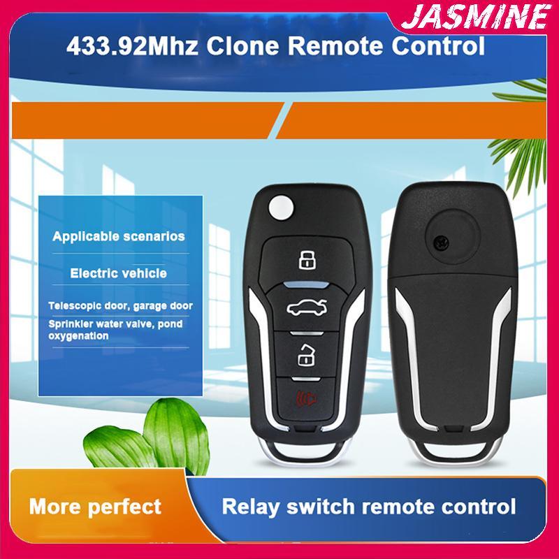 JASMINE 433 MHz Chìa khóa điều khiển từ xa ô tô Điện thông minh Thay thế cửa nhà để xe Nhân bản Sao chép từ xa 4 Channe JASMINE