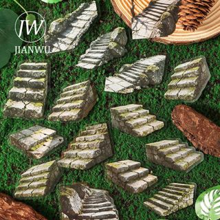 JIANWU Đá Của Mọi Sự Sống Series Vintage Đá Xây Dựng Phong Cảnh Chất Liệu Cắt Dán PET Nhãn Dán Sáng Tạo Tạp Chí Văn Phòng Phẩm