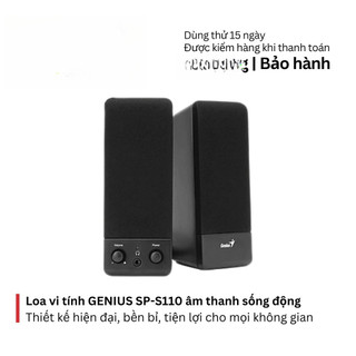 Loa vi tính SP S110 nhỏ gọn, âm thanh rõ, kết nối jack 3.5mm cho pc laptop văn phòng