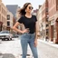 Bộ đồ liền thân PYCOU Bodycon, Áo liền mạch Slim Fit Skinny Rompers, Áo liền quần ngắn tay co giãn cổ chữ O dành cho nữ Body Top Jumpsuit Club Wear