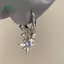 Mặt dây chuyền và bông tai Springevenstar màu xanh zircon và bạc, ngôi sao tám cánh, xu hướng Y2K - Món quà trang sức hoàn hảo