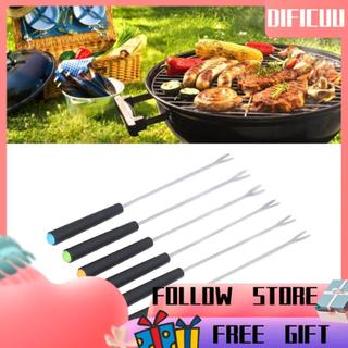 Dificuu Bộ 6 Nĩa Fondue Bằng Thép Không Gỉ Bộ 6 Tay Cầm Màu Nhiệt Phô Mai Bền Và An Toàn Để Nấu Sôcôla Đài Phun Nước Nướng Tiệc Gia Đình Tụ Tập Lễ Kỷ Niệm Ngày Lễ