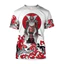 Hình Xăm Mặt Ma 3D Unisex, Áo Tay Ngắn Cổ Tròn Thời Trang