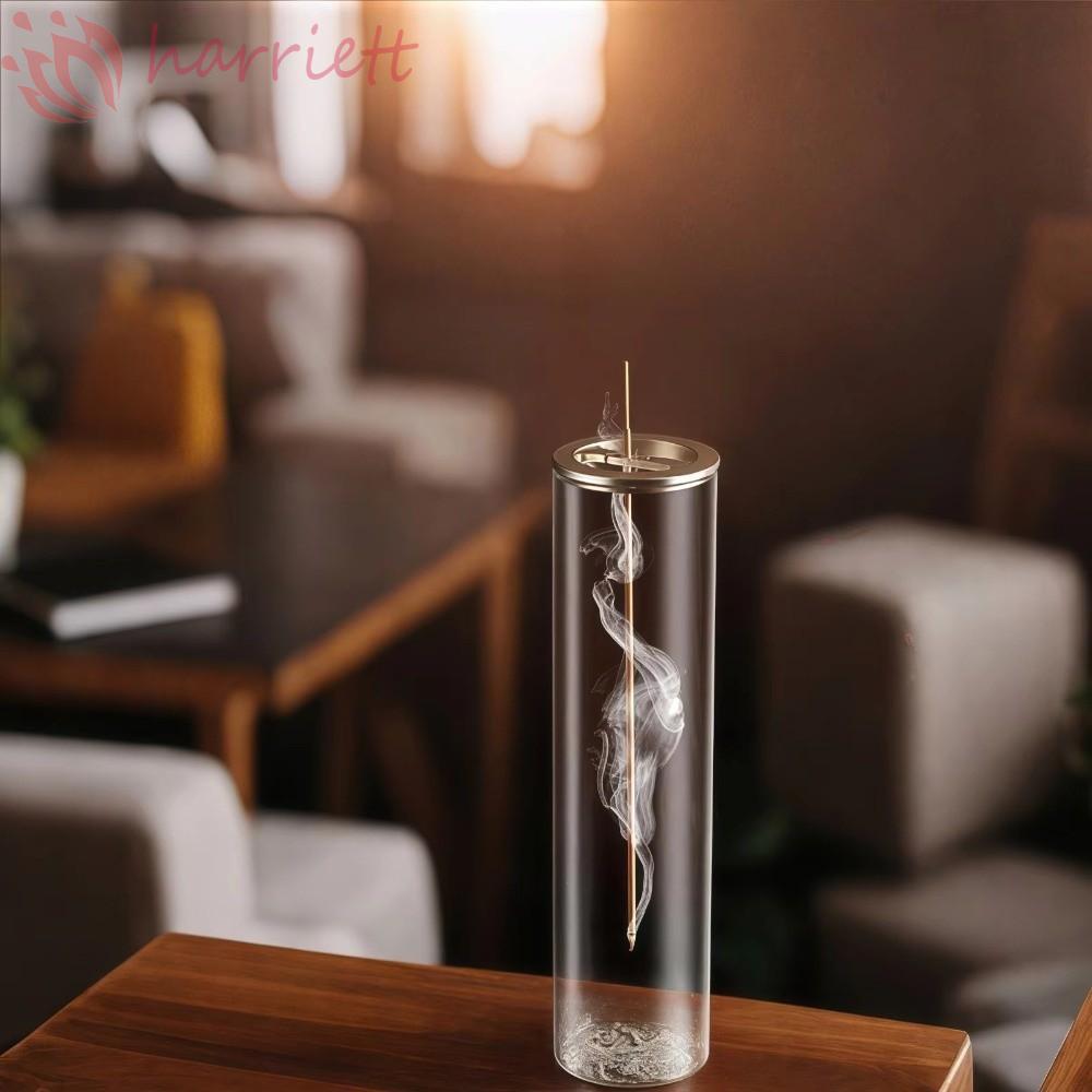 Giá đỡ nhang HARRIETT, Đầu đốt hương thủy tinh hình trụ phong cách Zen, Thiền thu tro trong suốt tối giản hiện đại