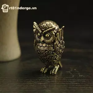 Ge 1 Chiếc Retro Đồng Động Vật Trà Thú Cưng Để Bàn Trang Trí Cổ Đồng Chắc Chắn Cú Thu Nhỏ Các Bức Tượng Nhỏ Trang Trí Nhà Thủ Công n