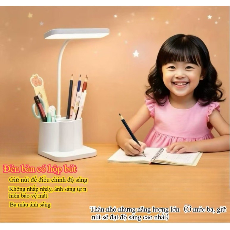 Đèn Học Để Bàn Tích Điện Có Nút Cảm Ứng Kèm 3 Chế Độ Ánh Sáng Phù Hợp Bảo Vệ Mắt [ HÀNG CAO CẤP ]led